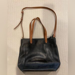 Black leather Madewell shoulder/crossbody tote